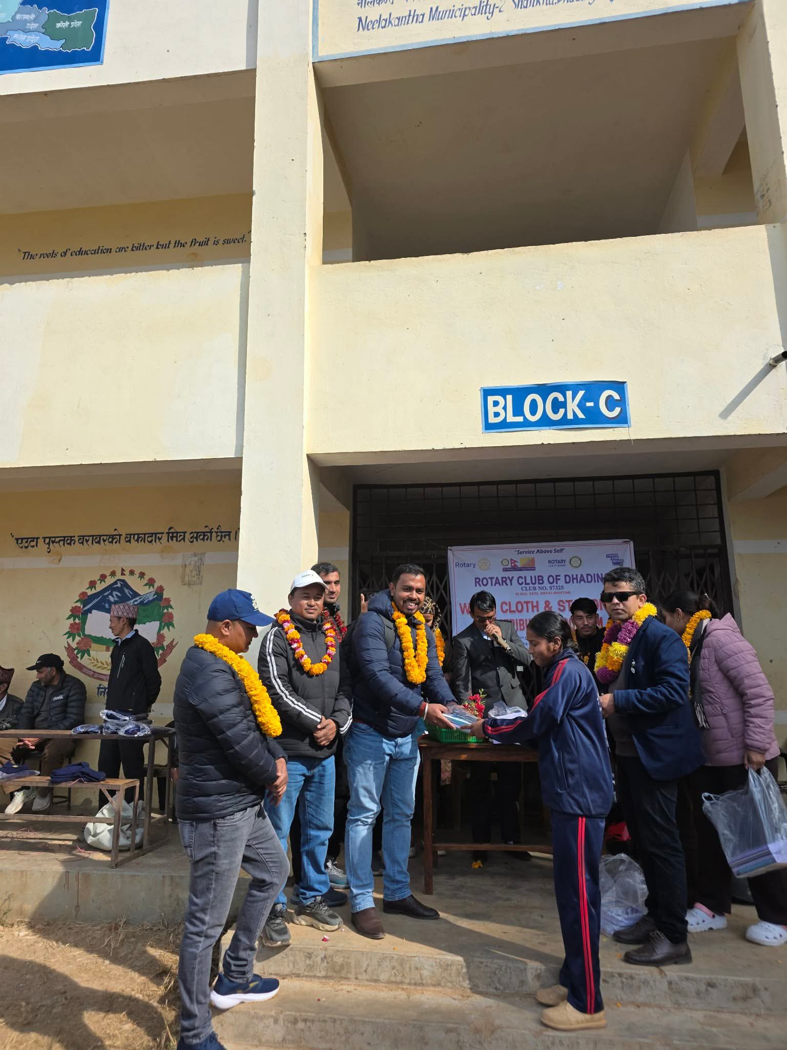 Warm clothes and Stationery distribution